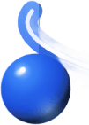 Floating 3D Glossy Blue Sphere